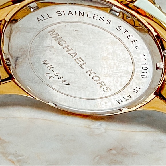Michael Kors Gold Watch with Crystal Topring and Accents - Picture 5 of 9